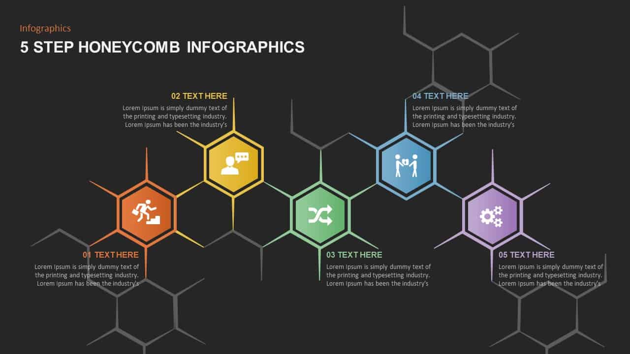 5 Step Honeycomb Ppt Template