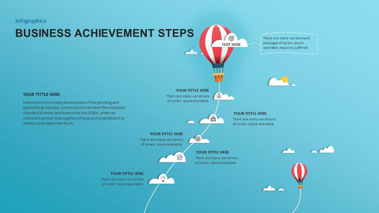 Achievement PowerPoint Template Steps for Business