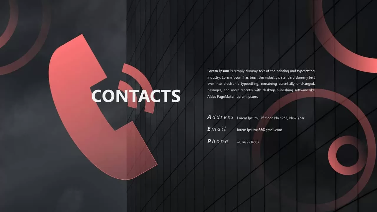 CV PowerPoint Template Contacts