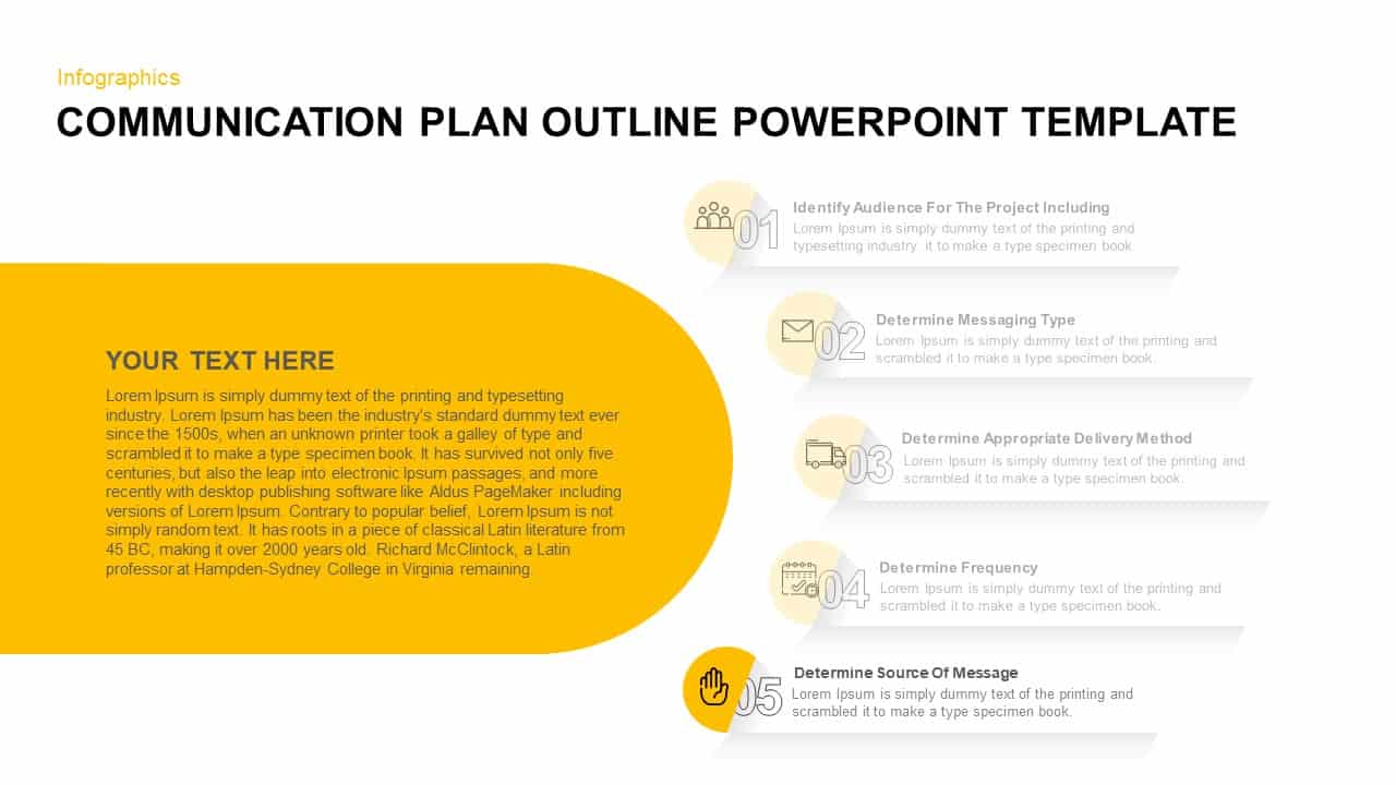 Communication Plan Outline PowerPoint Diagram