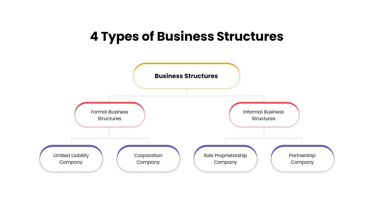 4 Types of Business Structure PowerPoint Presentation Template