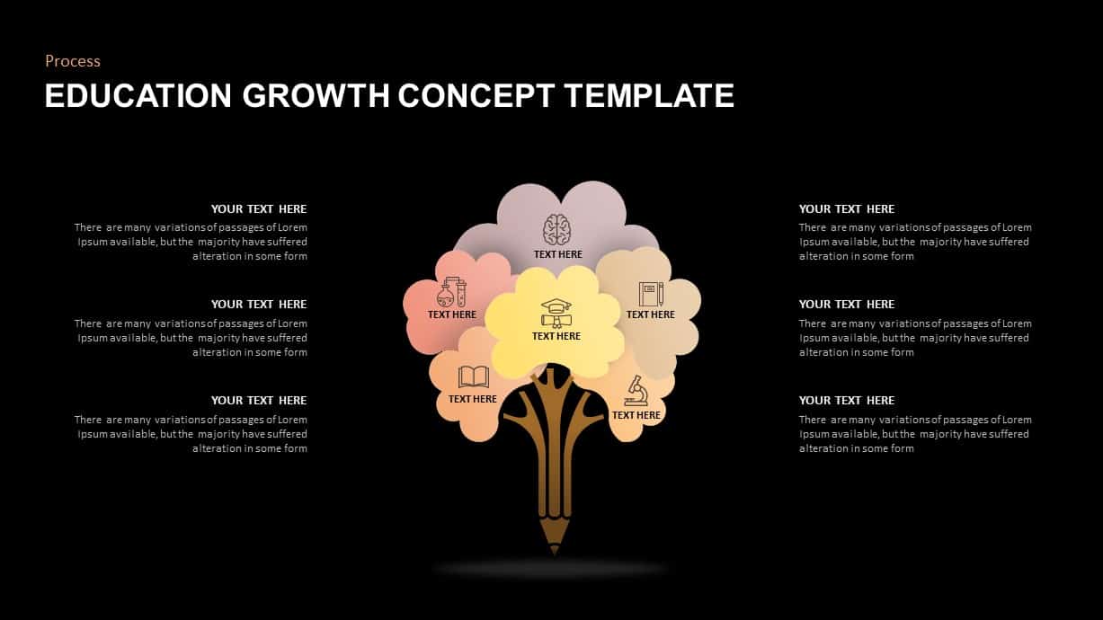 Education growth concept tree diagram PowerPoint template