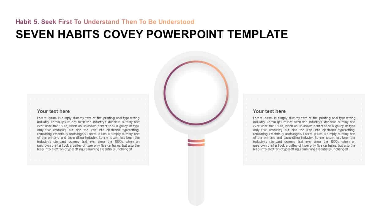 Seven Habits Stephen Covey PowerPoint Diagram