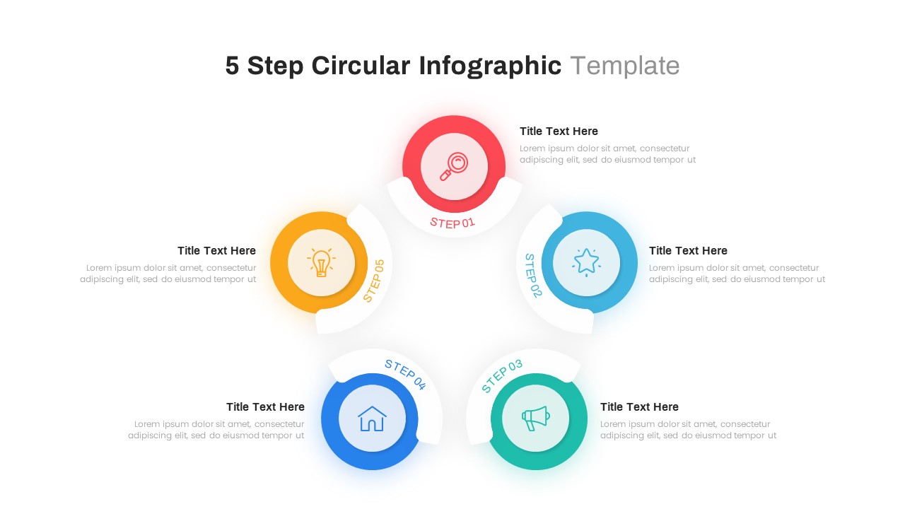 5 Steps Circular Infographic PowerPoint Template