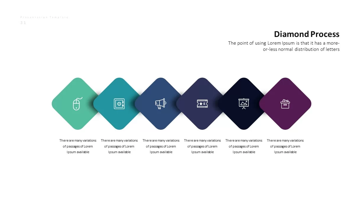 Corporate Business PowerPoint Presentation Diamond Process Template