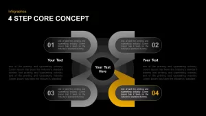 4 Step Core Concept Diagram for PowerPoint