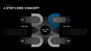 4 Step Core Concept Diagram for PowerPoint