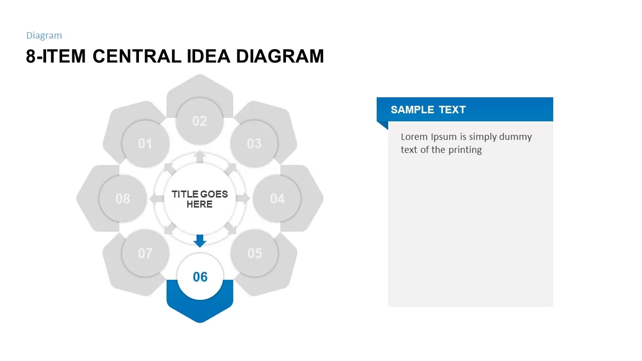 8-Item Central Idea PowerPoint Template