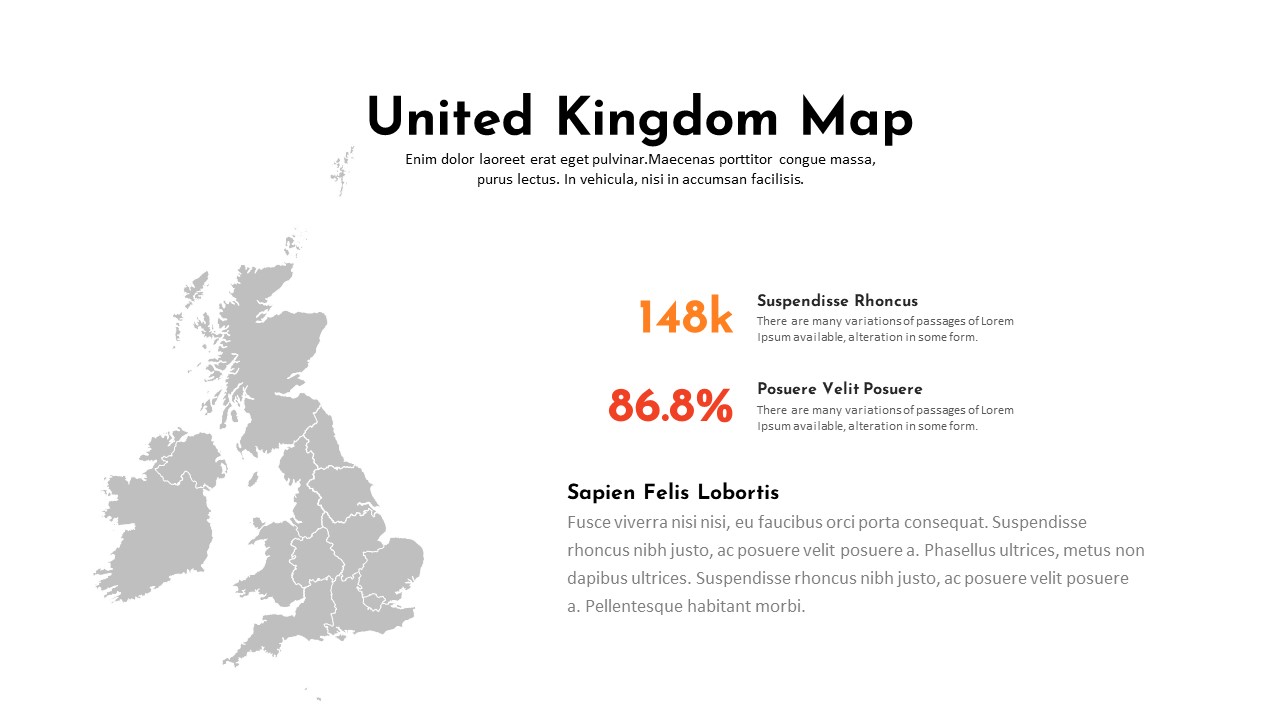 Charity PowerPoint Template Uk map