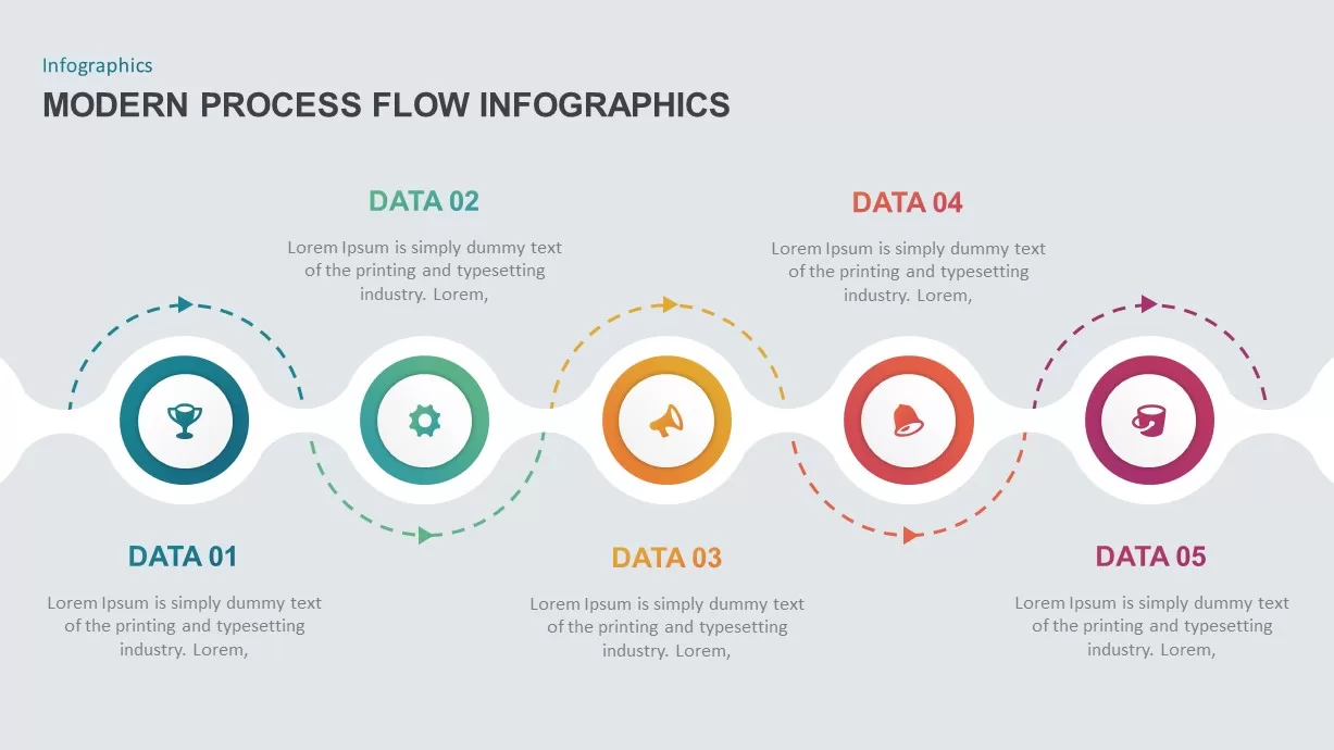 Process flow infographic template for PowerPoint