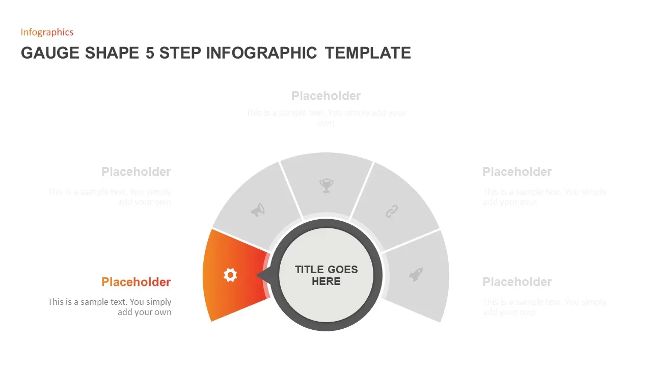 Gauge Shape 5 Step Infographic