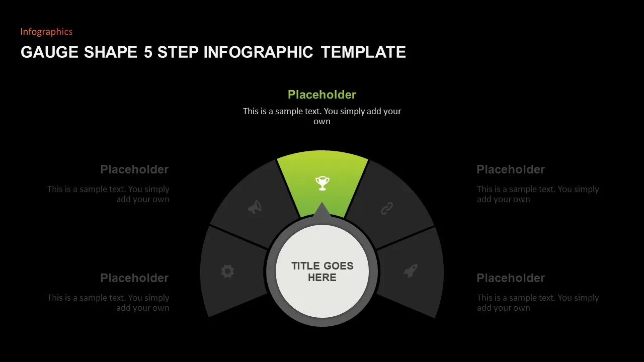 Gauge Shape 5 Step Infographic