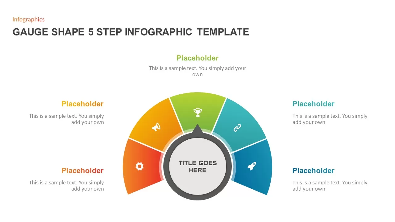 Gauge Shape 5 Step Infographic