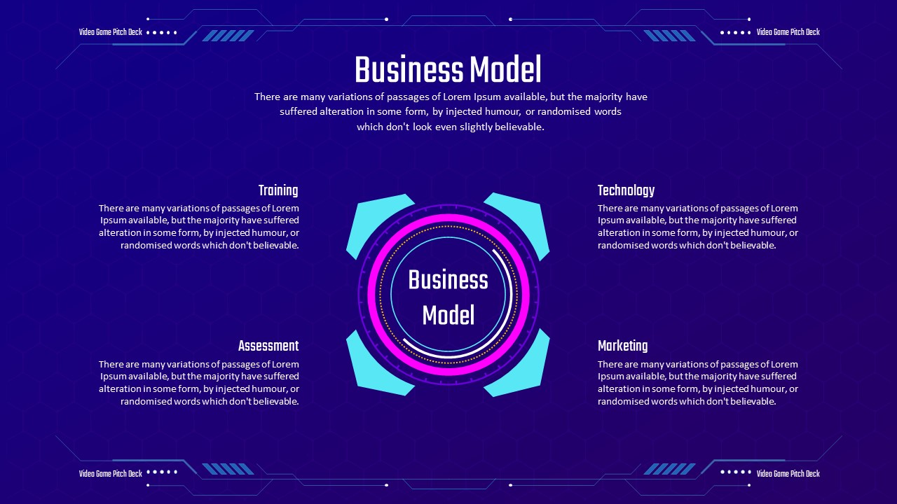 Video Game Pitch Deck PowerPoint Template Business Model Slide
