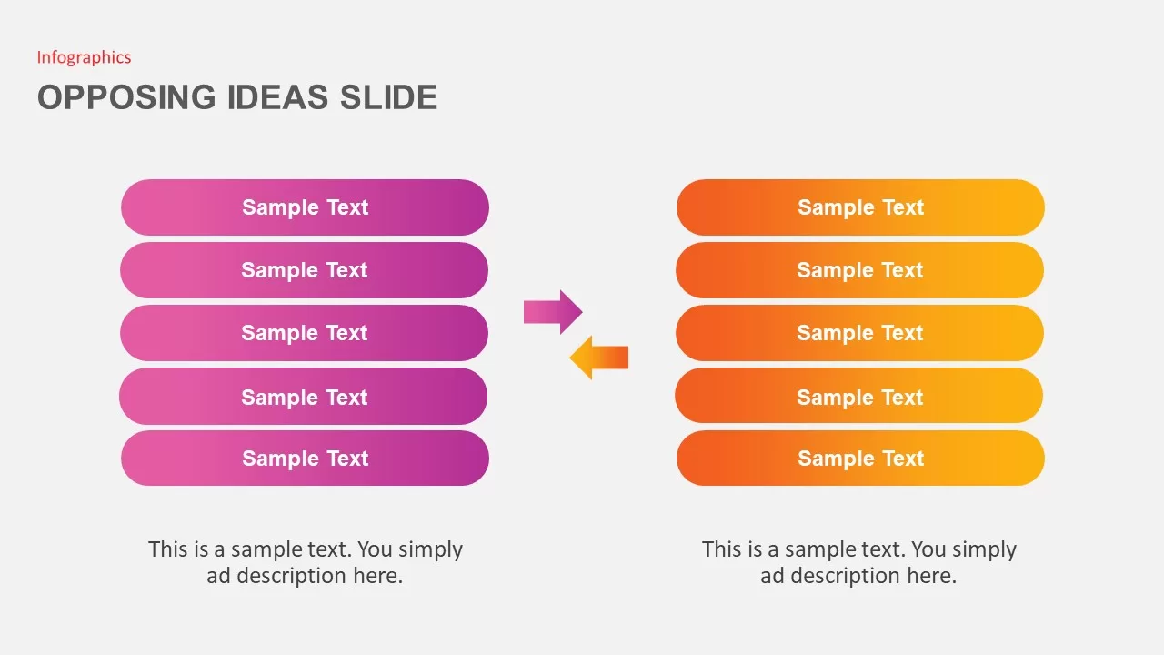 infographics for opposing ideas slide