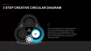 3 step creative circular diagram