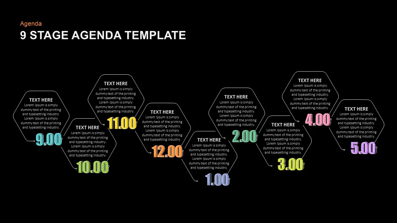 dark theme agenda 9 stage template