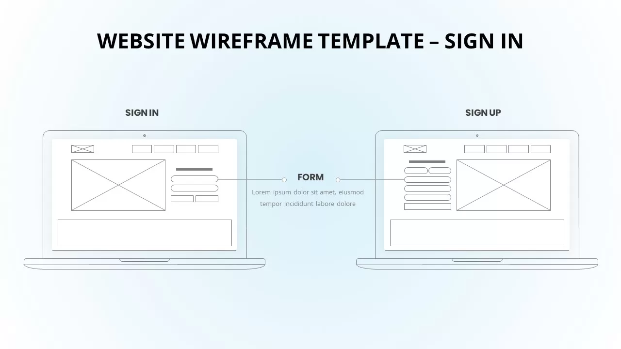 sign in website wireframe template