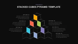 stacked cube arranged in pyramid shape