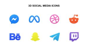 Free 3D Social Media Icons PPT Template