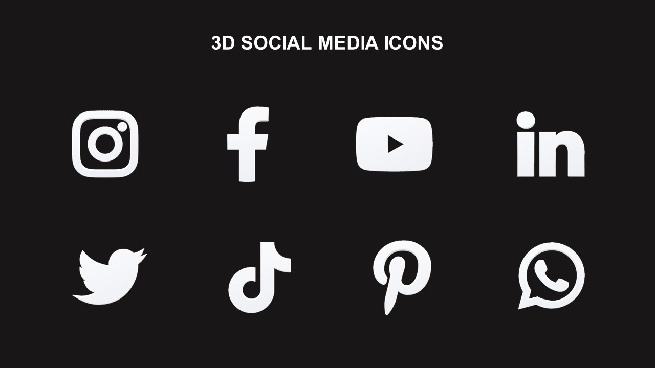 Free 3D Social Media Icons PPT Templates For Presentation