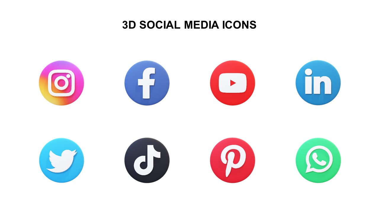 Free 3D Social Media Icons PowerPoint Template