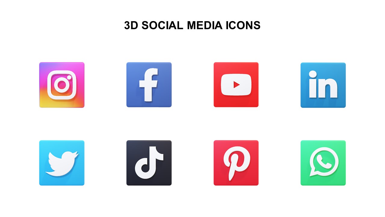 Free 3D Social Media Icons PowerPoint Templates