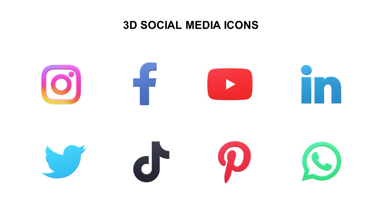 Free 3D Social Media Icons Template For PowerPoint