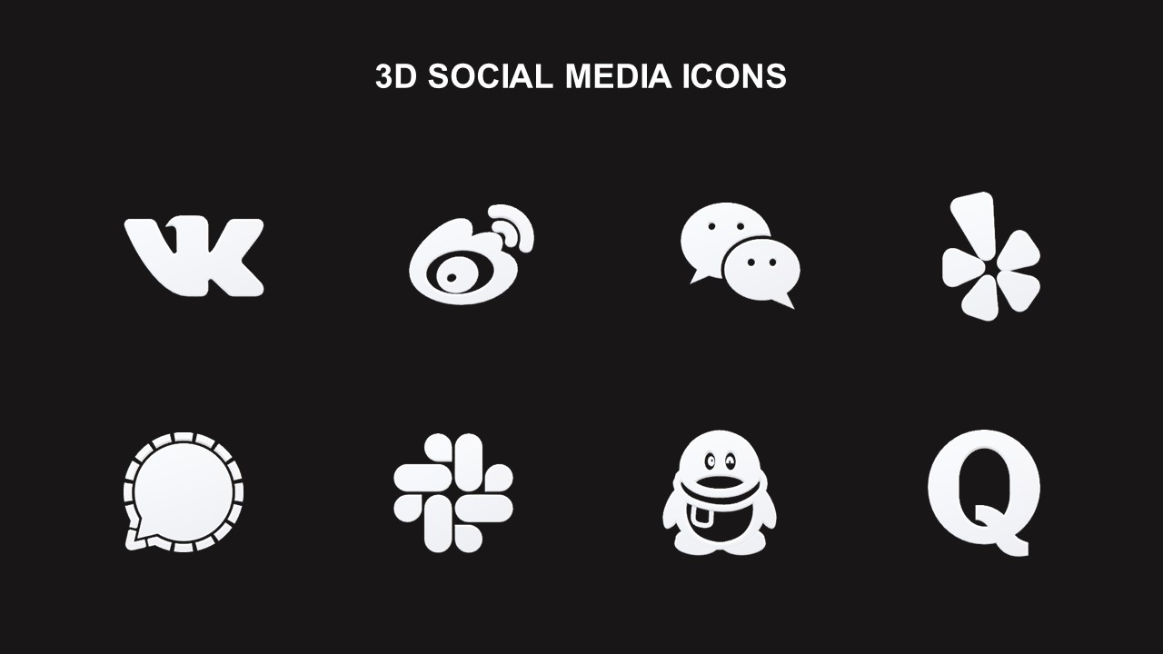 Free 3D Social Media Icons Template Presentation