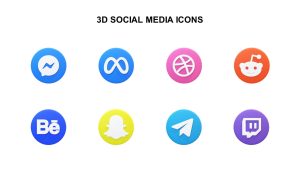 Free 3D Social Media Icons Templates Presentation