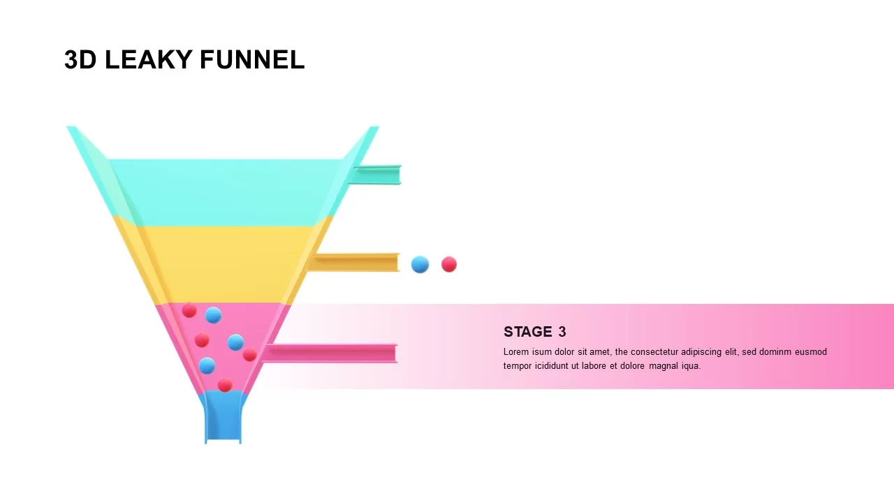 3d leaky funnel powerpoint template