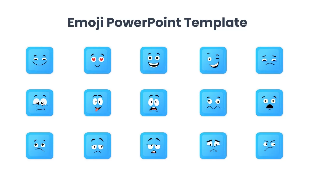 free set of square emoji template for ppt