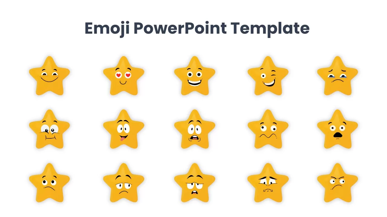 free set of star emoji template for ppt