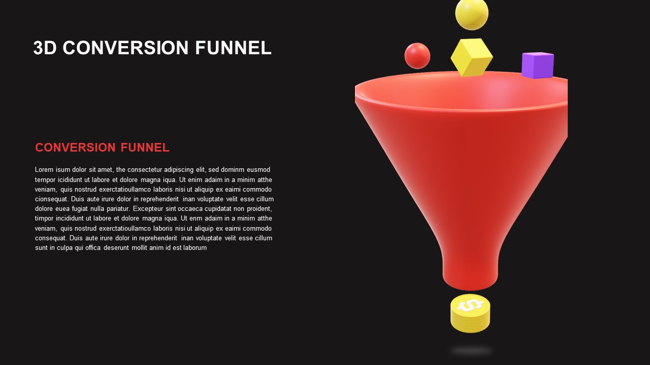 3d conversion funnel PowerPoint Template