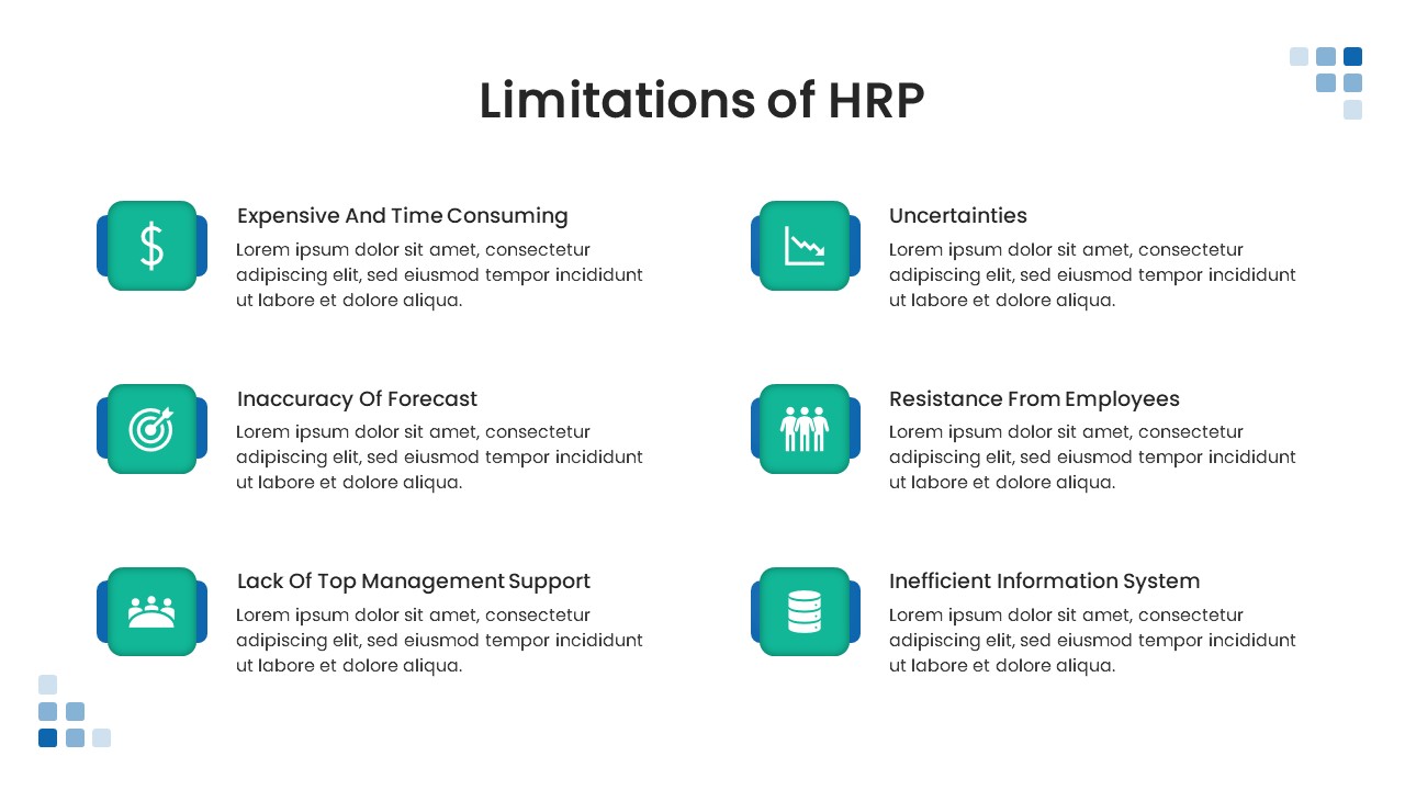 Human Resource Planning powerpoint template limitations