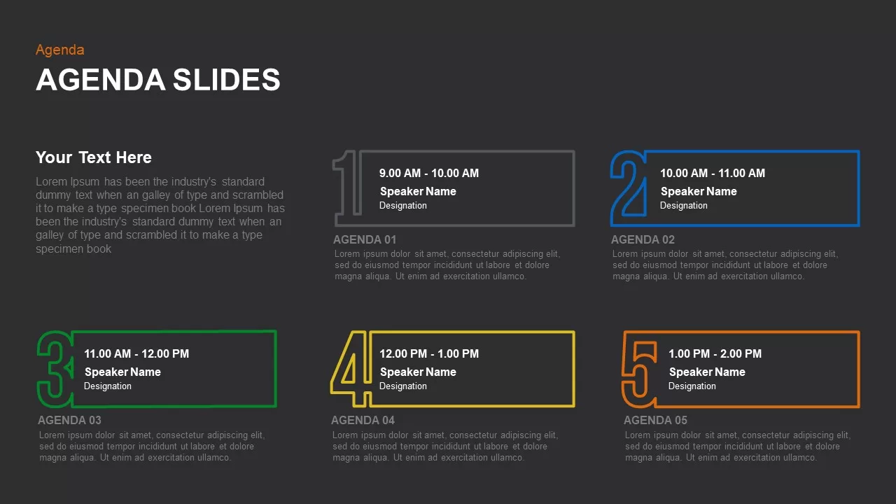 infographic agenda presentation template