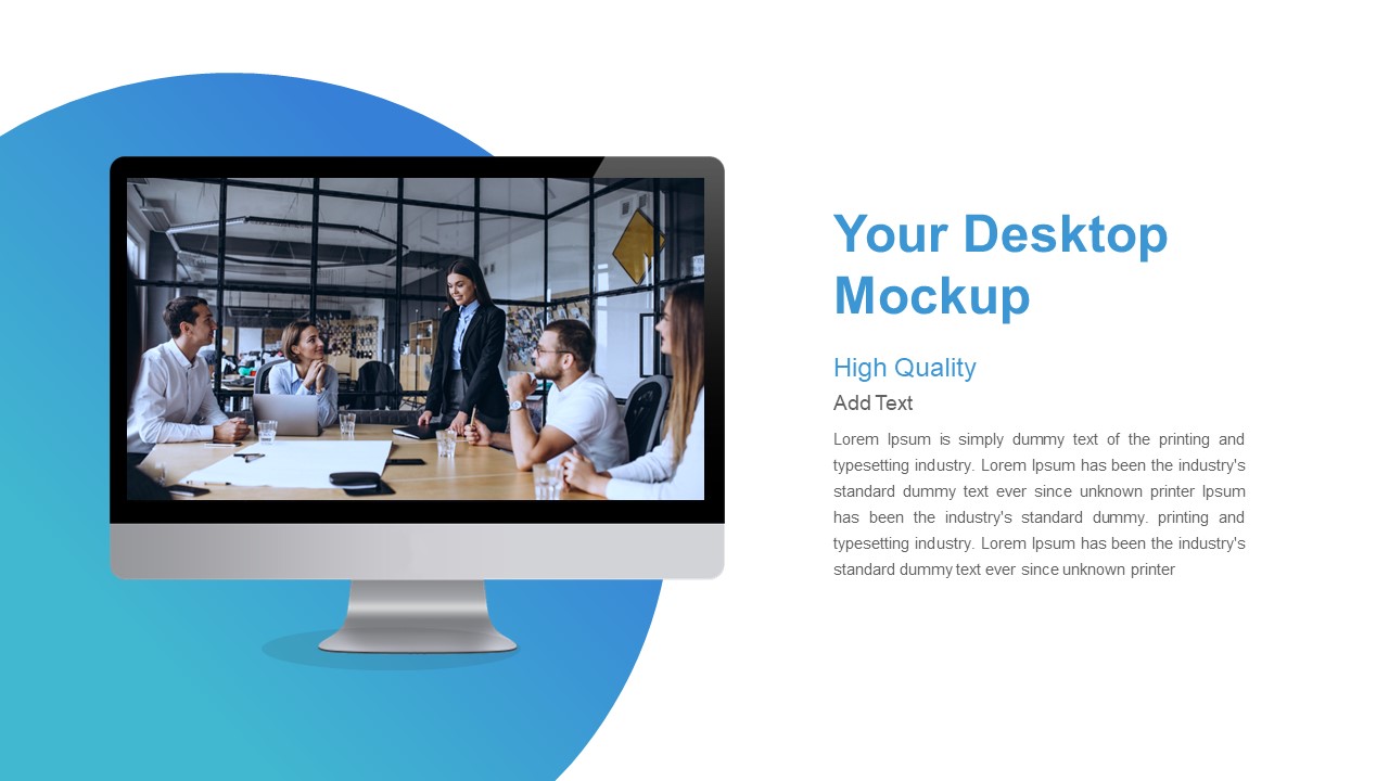 Minimal PowerPoint Template Desktop Mockup