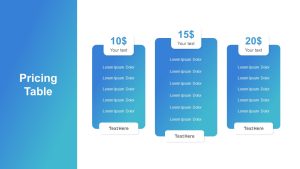 Minimal PowerPoint Template Pricing Table