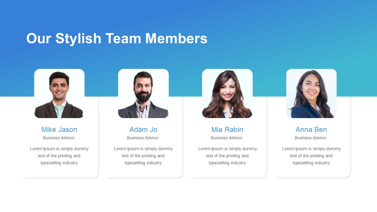 Minimal PowerPoint Template Team Slide