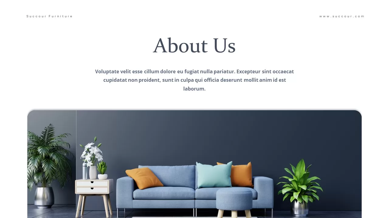 About us Furniture Presentation PowerPoint template