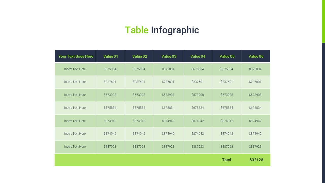 Free Real Estate PowerPoint Template Table Infographic