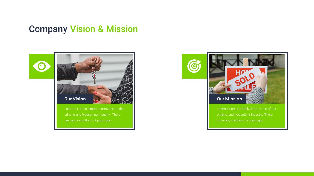 Free Real Estate PowerPoint Template Vision and Mission