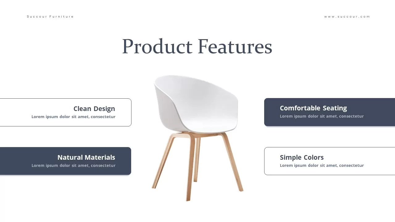 Product Features Furniture Presentation PowerPoint template