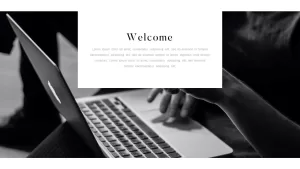 Welcome Black and White Business Plan Presentation Template