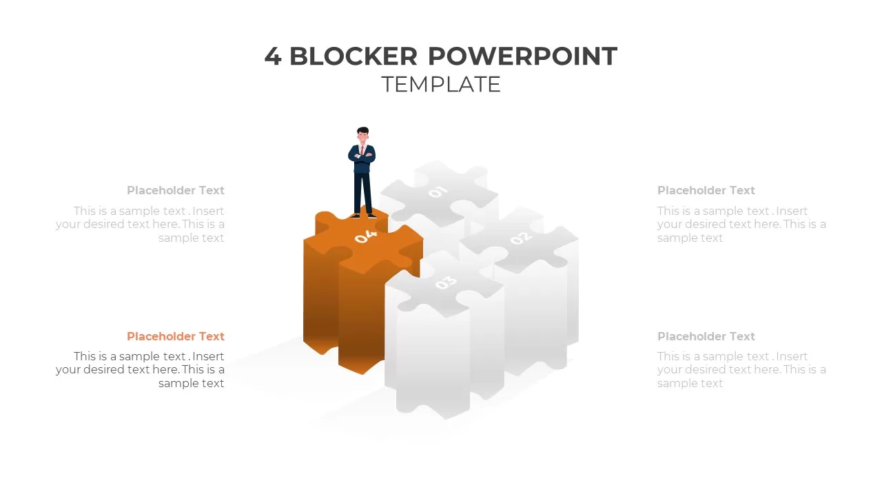 4 blocks slide ppt18 template