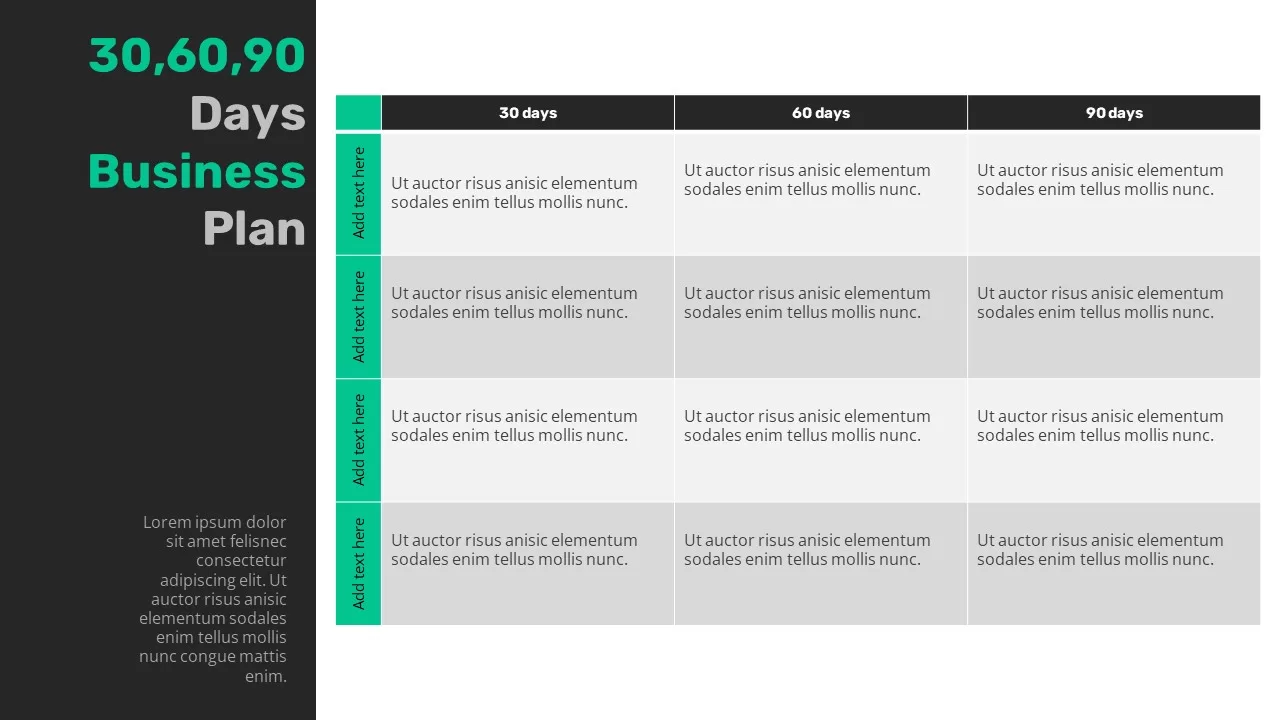 30 60 90 Days Business Plan Template