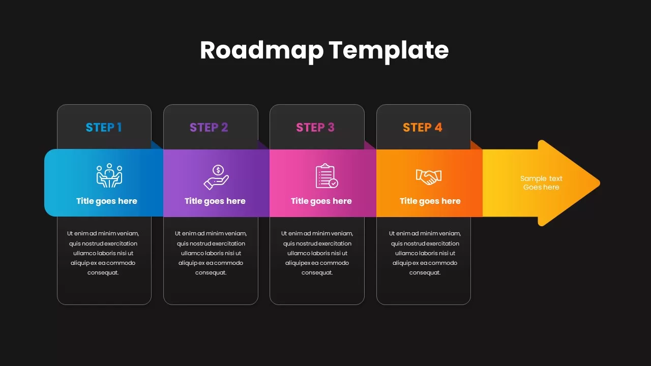 Roadmap Template for PowerPoint Presentation Dark