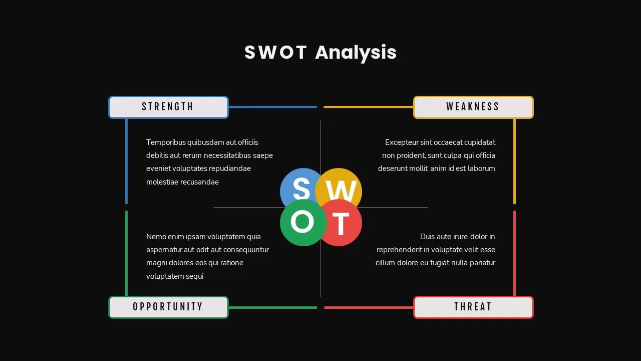 SWOT Infographics Template Dark