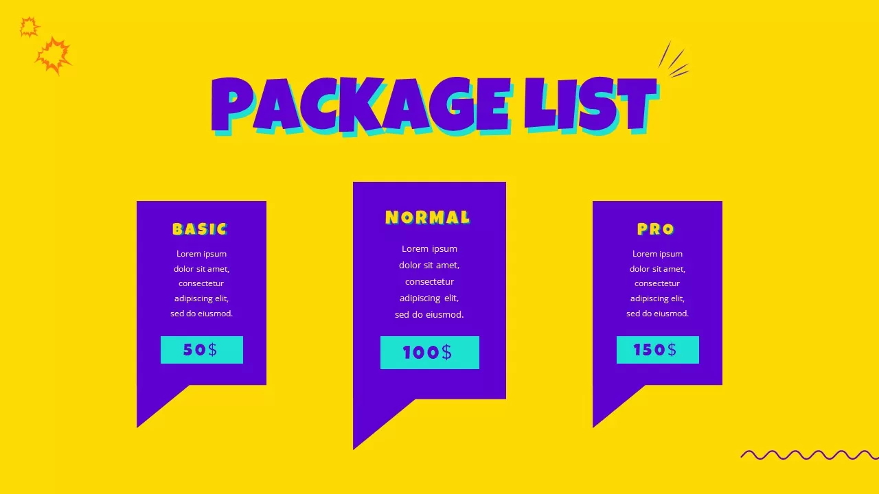 pop art template pricing