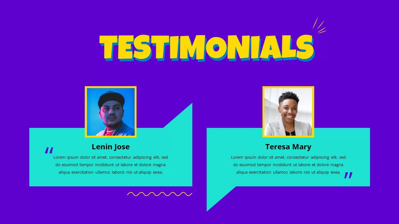 pop art template testimonials